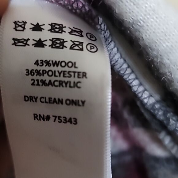 Max Studio Gray Red White Open Front Plaid Coat Woolblend Sz Large - Picture 7 of 7